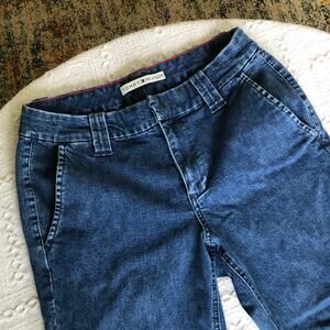 Vintage Y2K Tommy Hilfiger Cropped Blue Jeans Womens 6 Pockets Preppy Classic